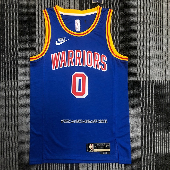 Gary Payton II NO 0 Camiseta Golden State Warriors 75th Anniversary Azul